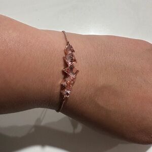 Elegant Rose Gold Bracelet with Pink Accents